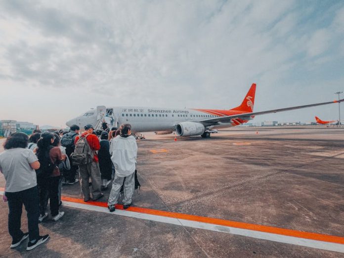 Airline gate line cutting passengers